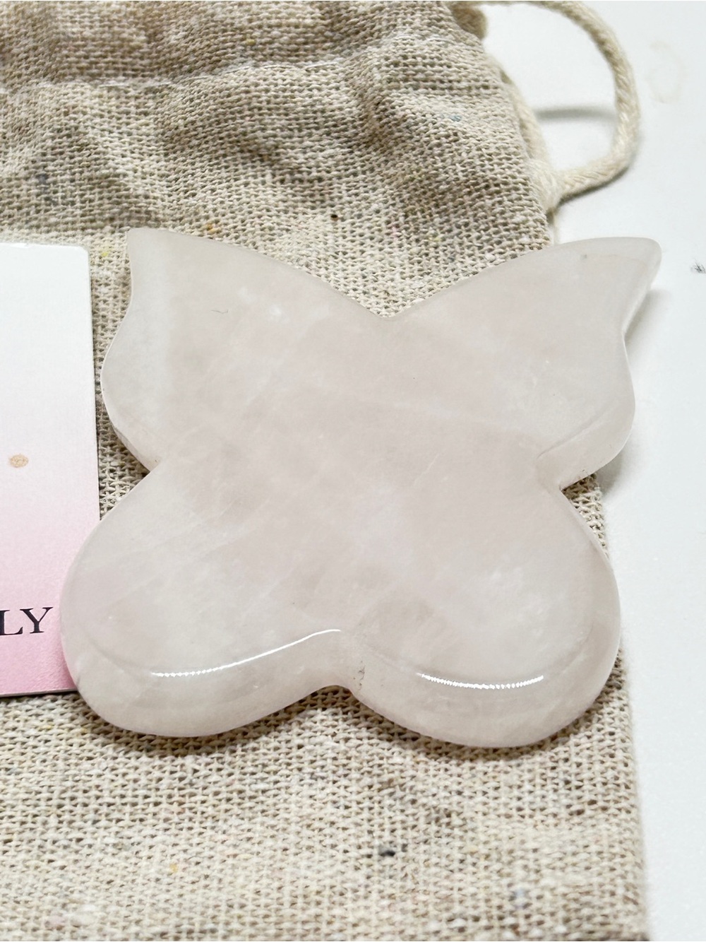 Jenny Patinkin, Petite Gua Sha Butterfly, Rose Quartz Crystal, Beauty Tool